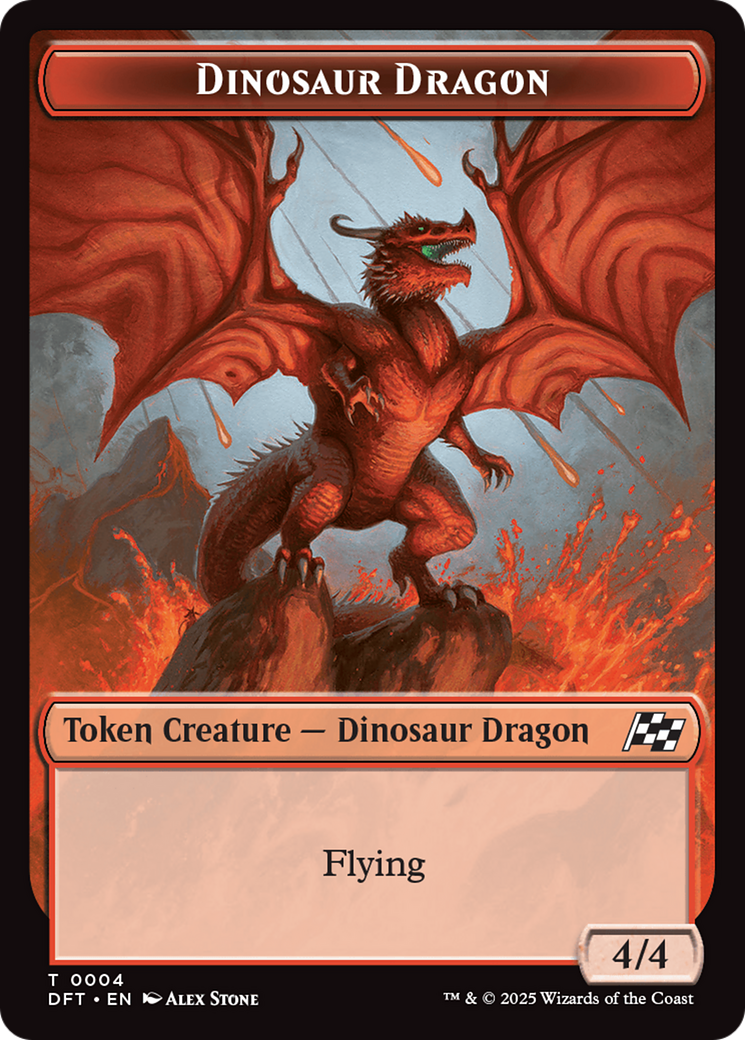 Dinosaur Dragon // Treasure Double-Sided Token [Aetherdrift Tokens] | Game Grid - Logan