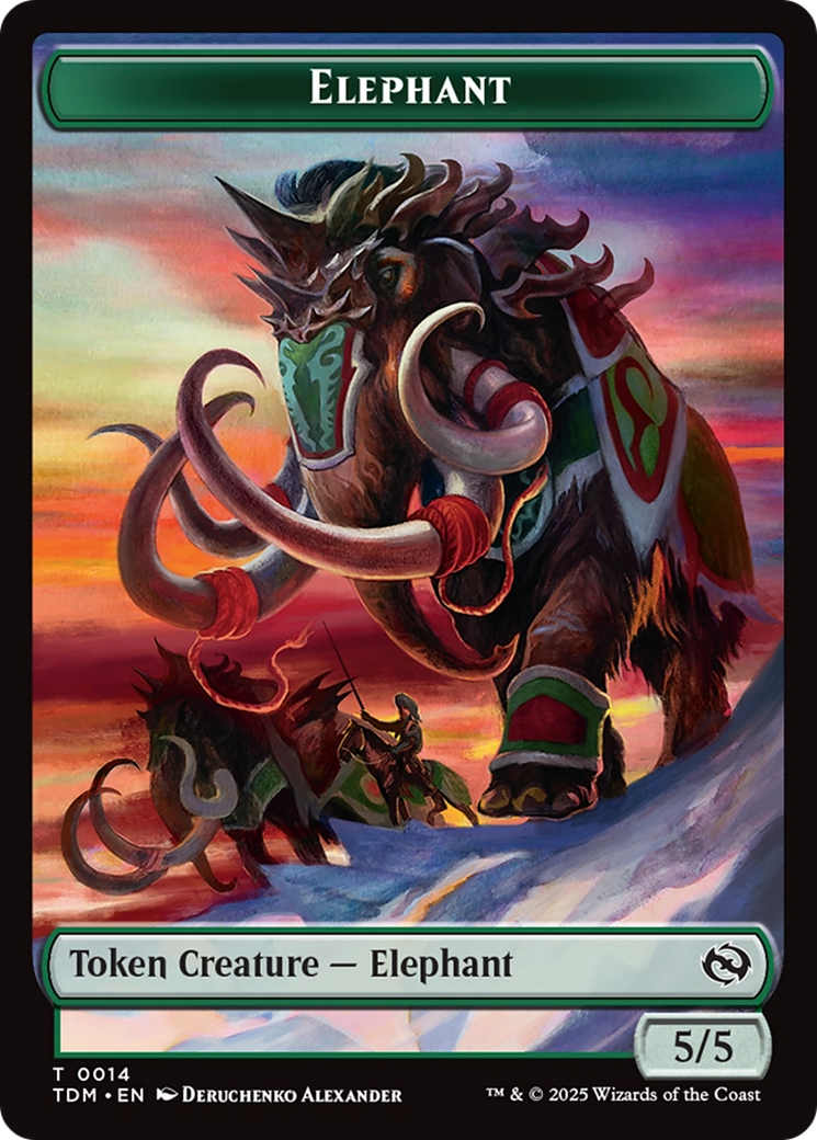 Elephant // Treasure Double-Sided Token [Tarkir: Dragonstorm Tokens] | Game Grid - Logan