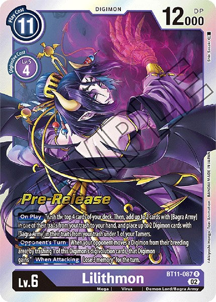 Lilithmon [BT11-087] [Dimensional Phase Pre-Release Promos] | Game Grid - Logan