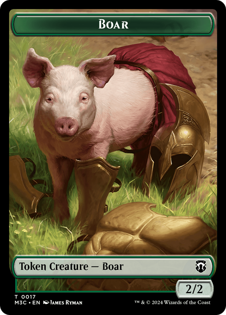 Boar (Ripple Foil) // Forest Dryad Double-Sided Token [Modern Horizons 3 Commander Tokens] | Game Grid - Logan