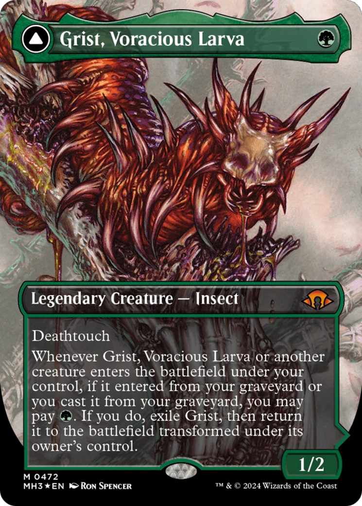 Grist, Voracious Larva // Grist, the Plague Swarm (Borderless) (Textured Foil) [Modern Horizons 3] | Game Grid - Logan