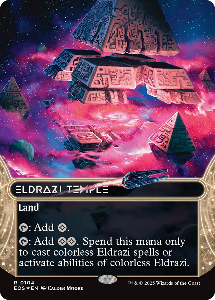 Eldrazi Temple (0104) (Borderless) (Galaxy Foil) [Edge of Eternities: Stellar Sights] | Game Grid - Logan