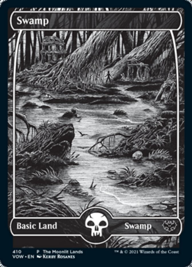 Swamp (The Moonlit Lands) (Foil Etched) [Innistrad: Crimson Vow Promos] | Game Grid - Logan