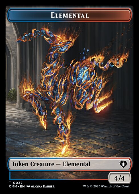 Treasure // Elemental (0037) Double-Sided Token [Commander Masters Tokens] | Game Grid - Logan