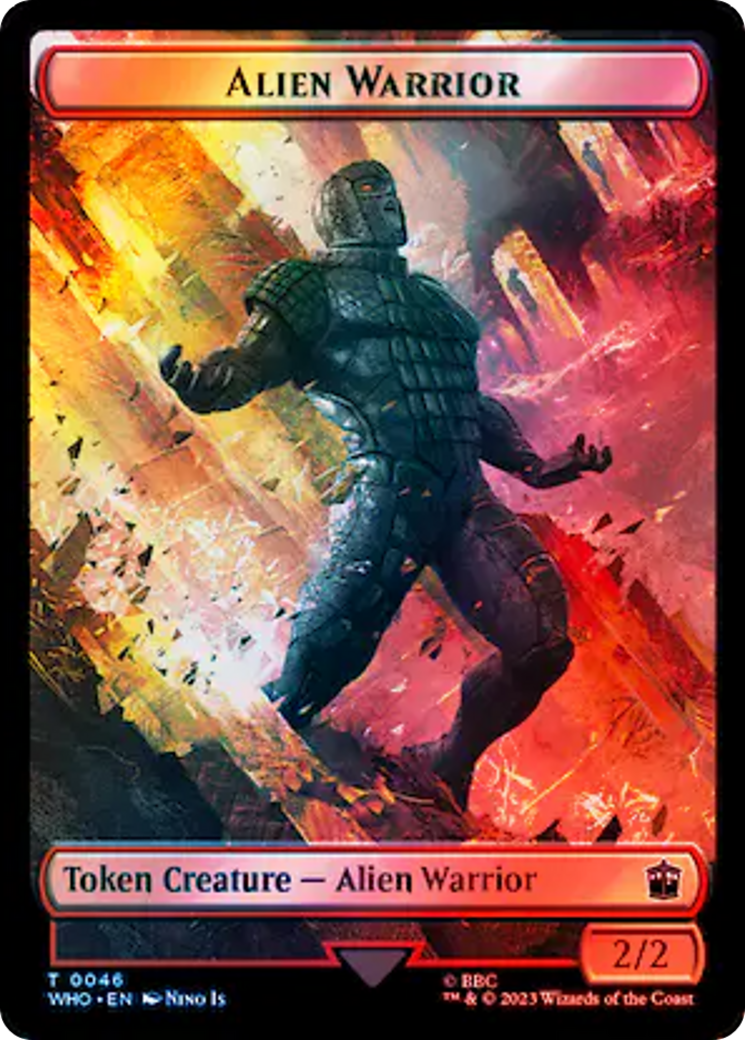 Dalek // Alien Warrior Double-Sided Token (Surge Foil) [Doctor Who Tokens] | Game Grid - Logan