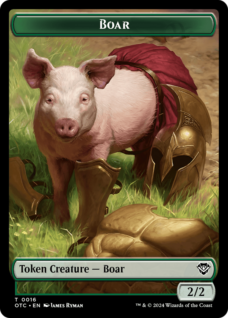 Boar // Drake Double-Sided Token [Outlaws of Thunder Junction Commander Tokens] | Game Grid - Logan