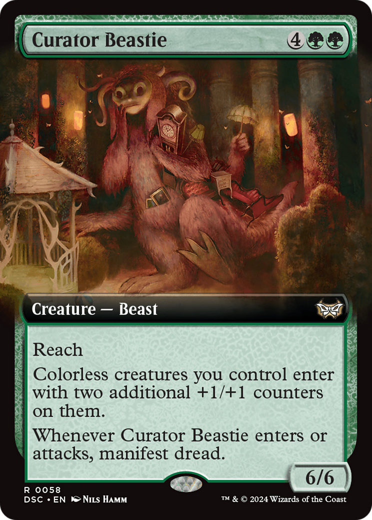 Curator Beastie (Extended Art) [Duskmourn: House of Horror Commander] | Game Grid - Logan
