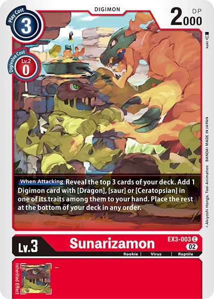 Sunarizamon [EX3-003] [Revision Pack Cards] | Game Grid - Logan
