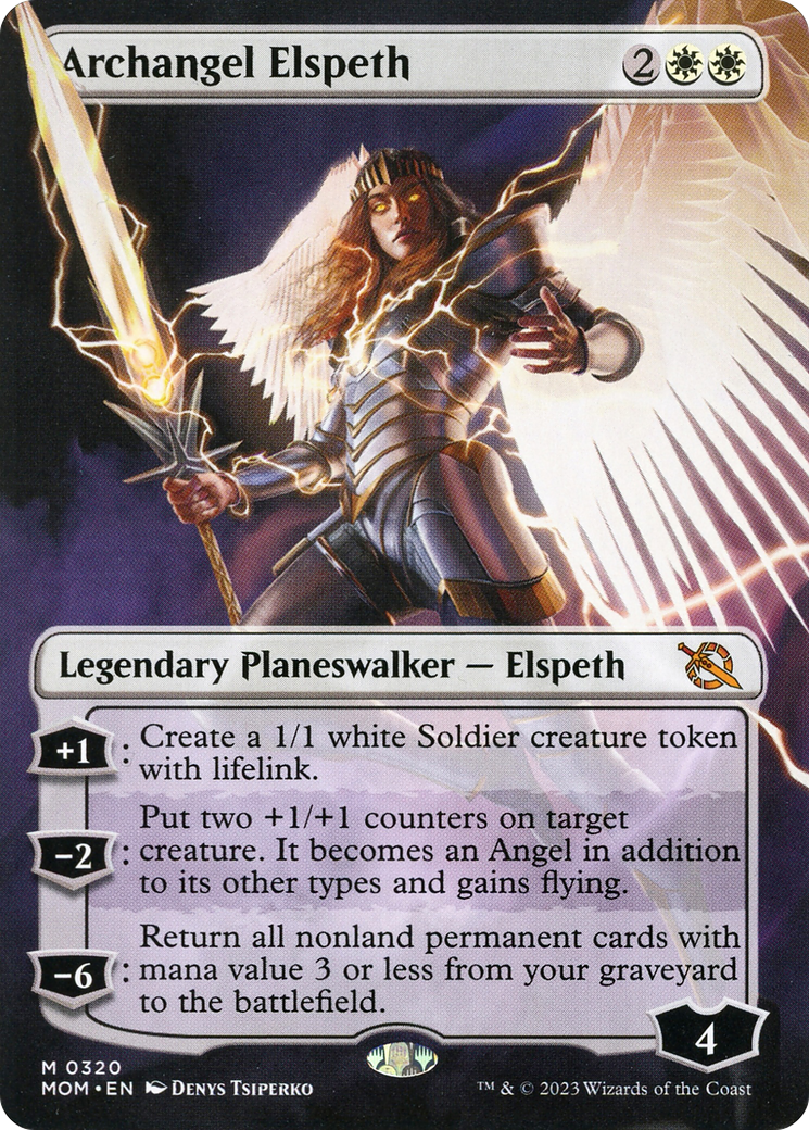 Archangel Elspeth (Borderless Alternate Art) [March of the Machine] | Game Grid - Logan