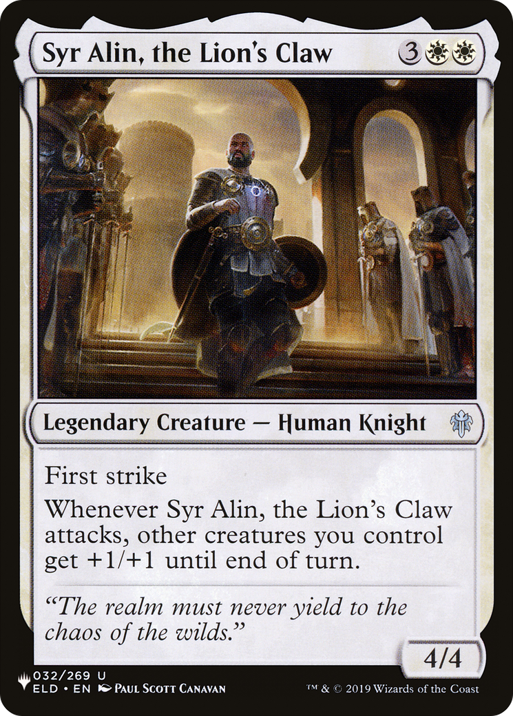 Syr Alin, the Lion's Claw [The List Reprints] | Game Grid - Logan