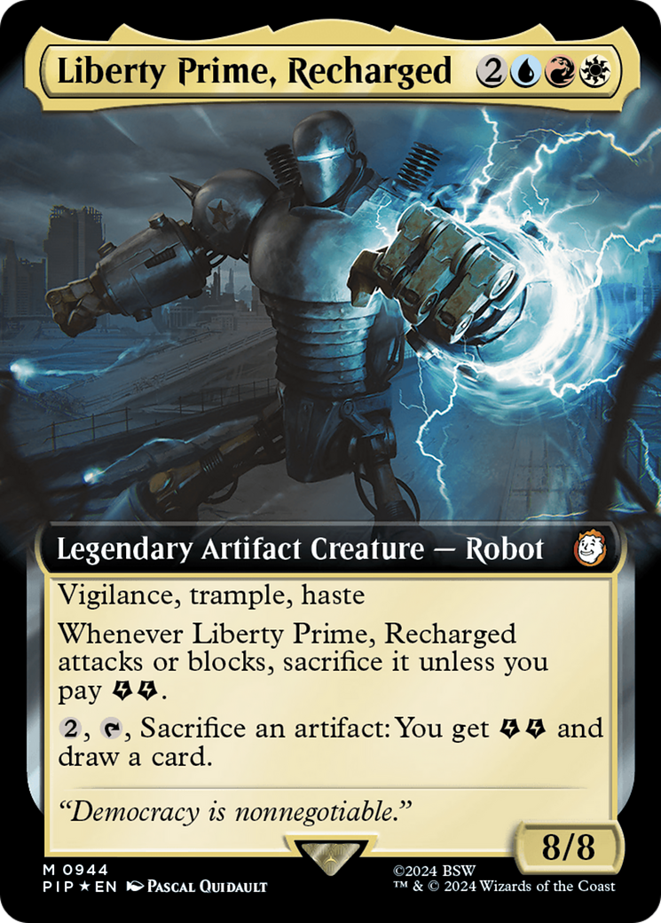 Liberty Prime, Recharged (Extended Art) (Surge Foil) [Fallout] | Game Grid - Logan