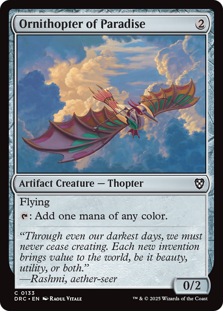 Ornithopter of Paradise [Aetherdrift Commander] | Game Grid - Logan