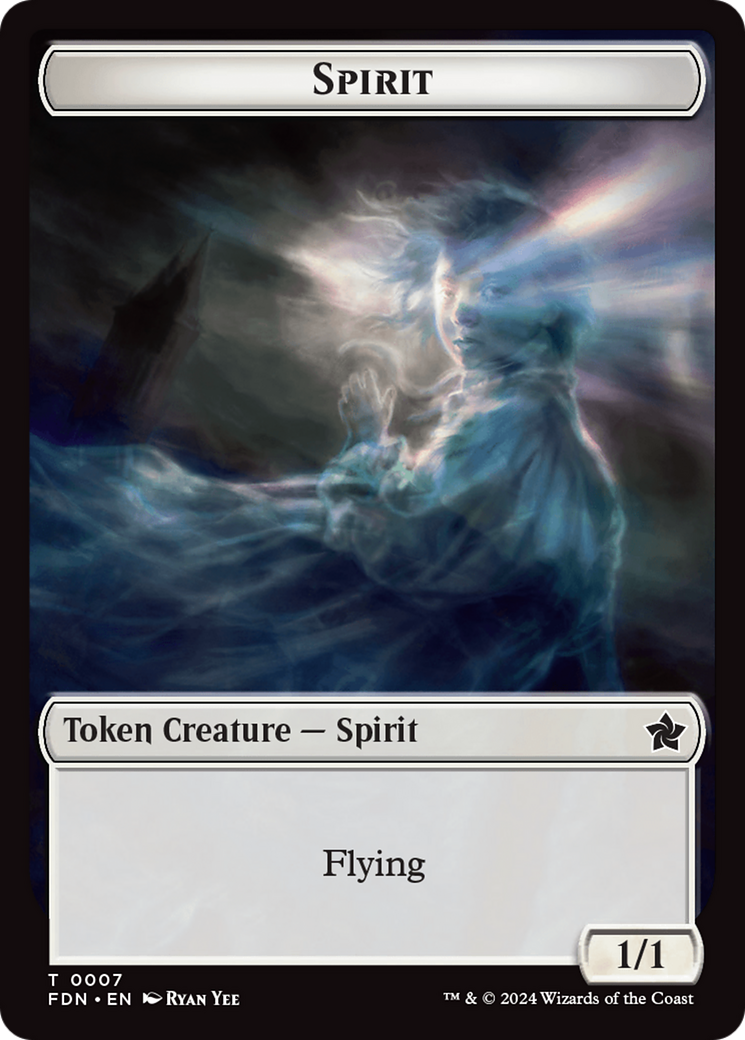 Spirit // Cat (0001) Doubled-Sided Token [Foundations Tokens] | Game Grid - Logan