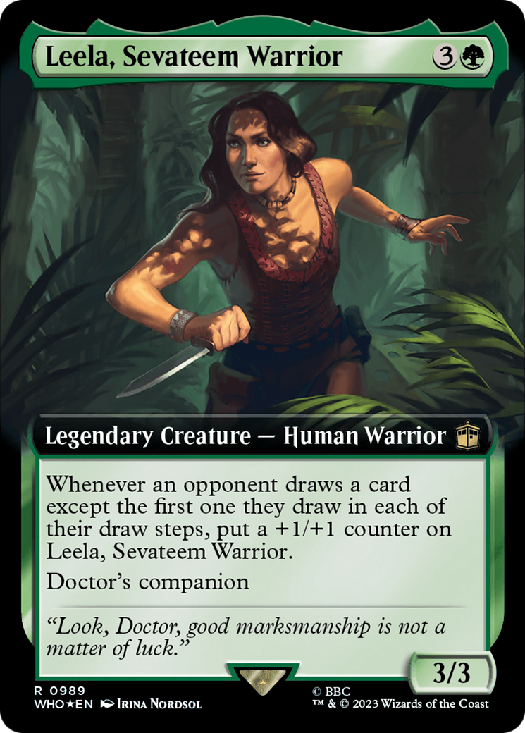 Leela, Sevateem Warrior (Extended Art) (Surge Foil) [Doctor Who] | Game Grid - Logan