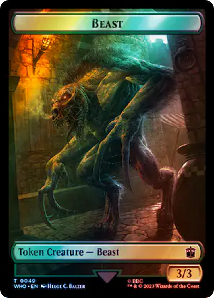 Dalek // Beast Double-Sided Token (Surge Foil) [Doctor Who Tokens] | Game Grid - Logan