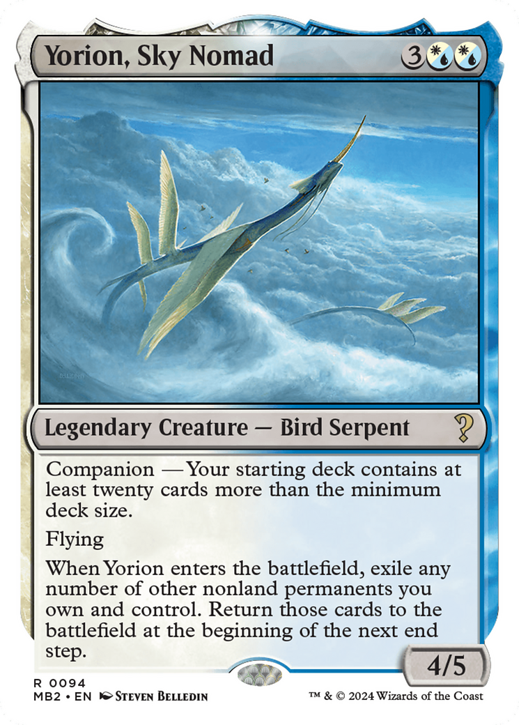 Yorion, Sky Nomad (White Border) [Mystery Booster 2] | Game Grid - Logan