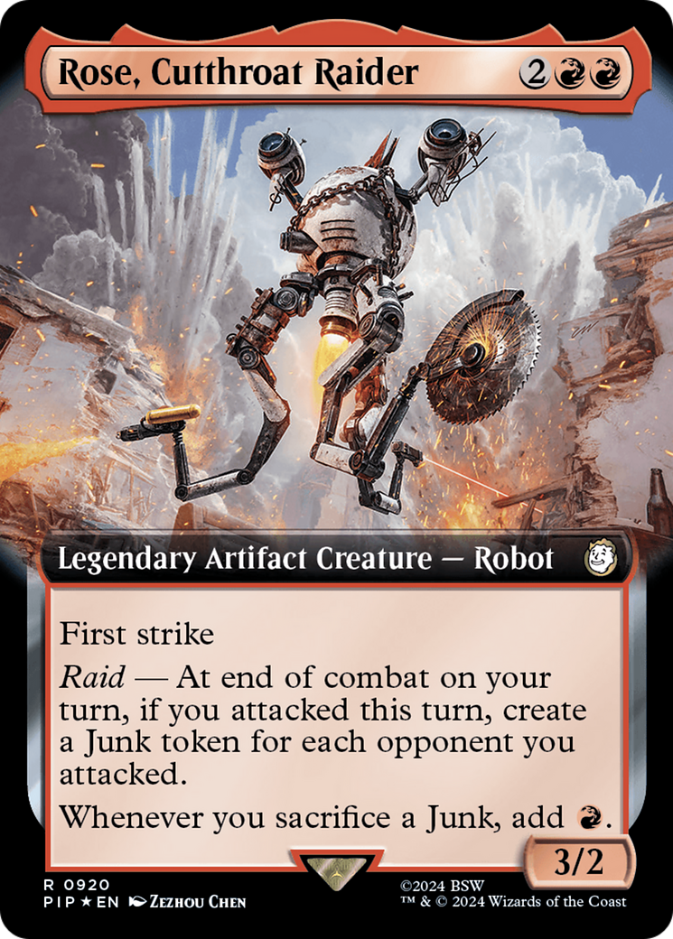 Rose, Cutthroat Raider (Extended Art) (Surge Foil) [Fallout] | Game Grid - Logan