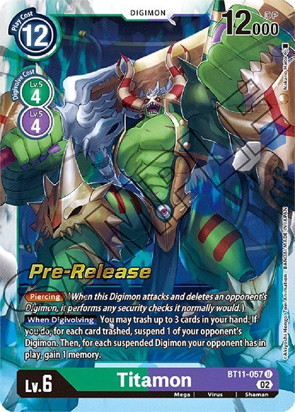 Titamon [BT11-057] [Dimensional Phase Pre-Release Promos] | Game Grid - Logan
