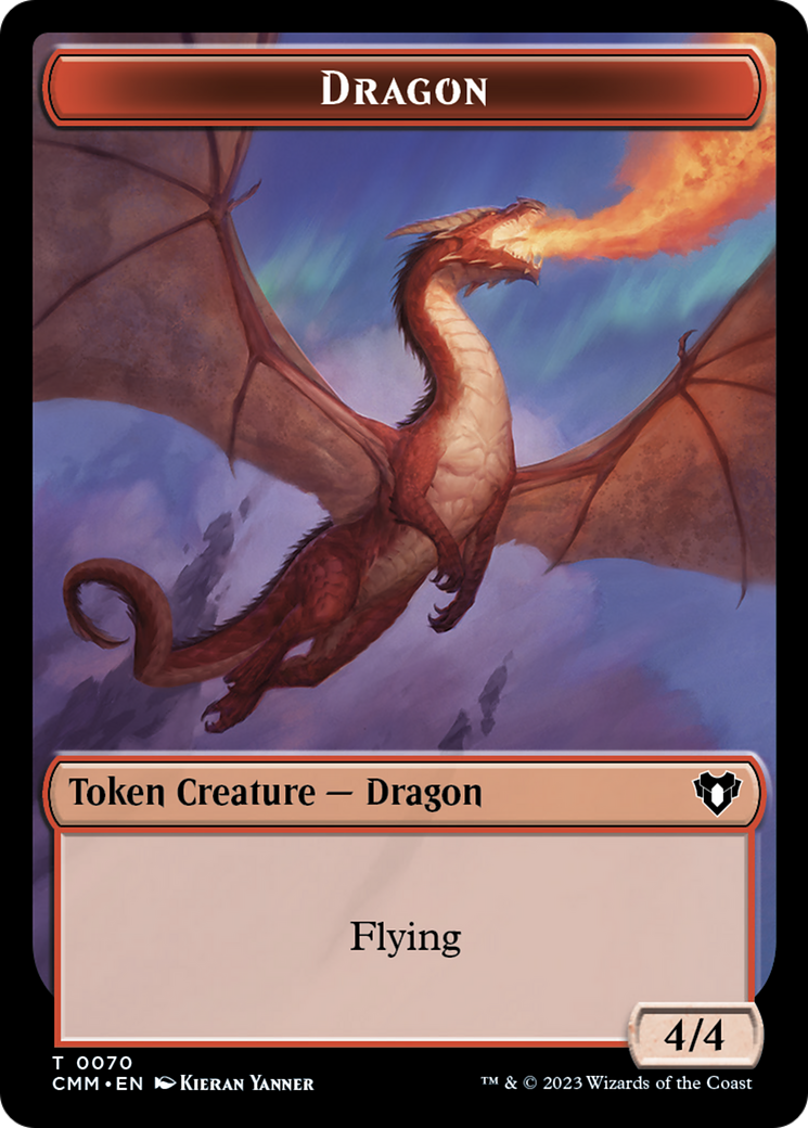 Dragon // Kor Ally Double-Sided Token [Commander Masters Tokens] | Game Grid - Logan