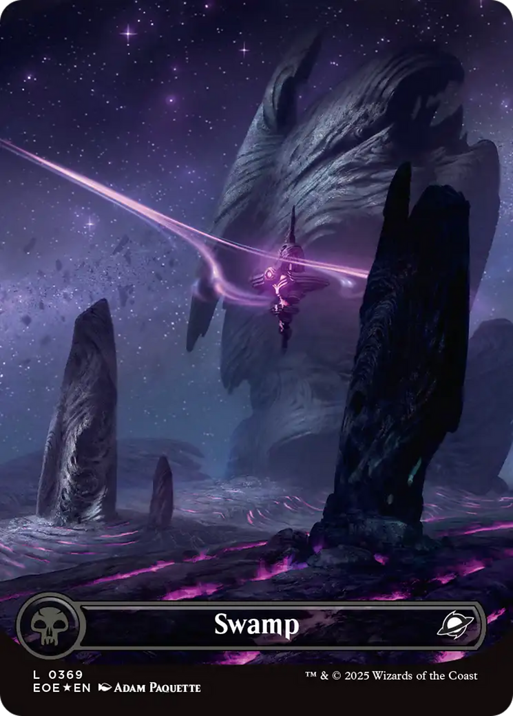 Swamp (0369) (Borderless) (Galaxy Foil) [Edge of Eternities] | Game Grid - Logan