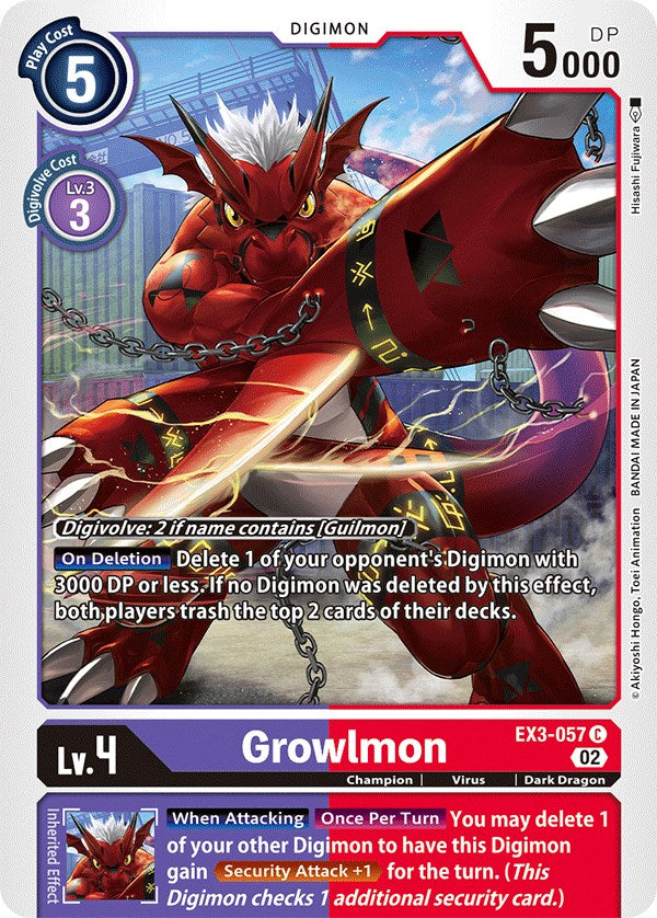 Growlmon [EX3-057] [Draconic Roar] | Game Grid - Logan