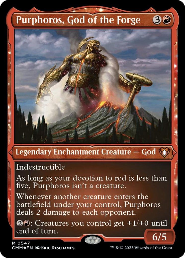 Purphoros, God of the Forge (Foil Etched) [Commander Masters] | Game Grid - Logan