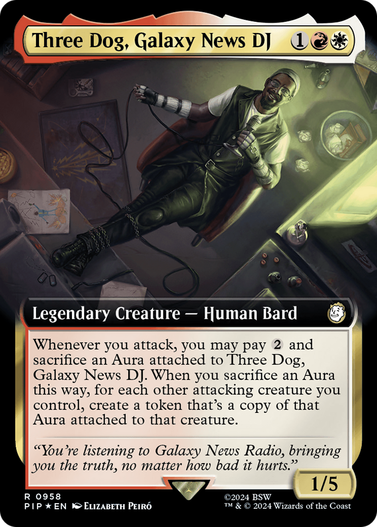 Three Dog, Galaxy News DJ (Extended Art) (Surge Foil) [Fallout] | Game Grid - Logan