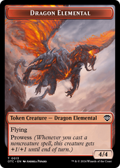 Dragon Elemental // Bird Illusion Double-Sided Token [Outlaws of Thunder Junction Commander Tokens] | Game Grid - Logan