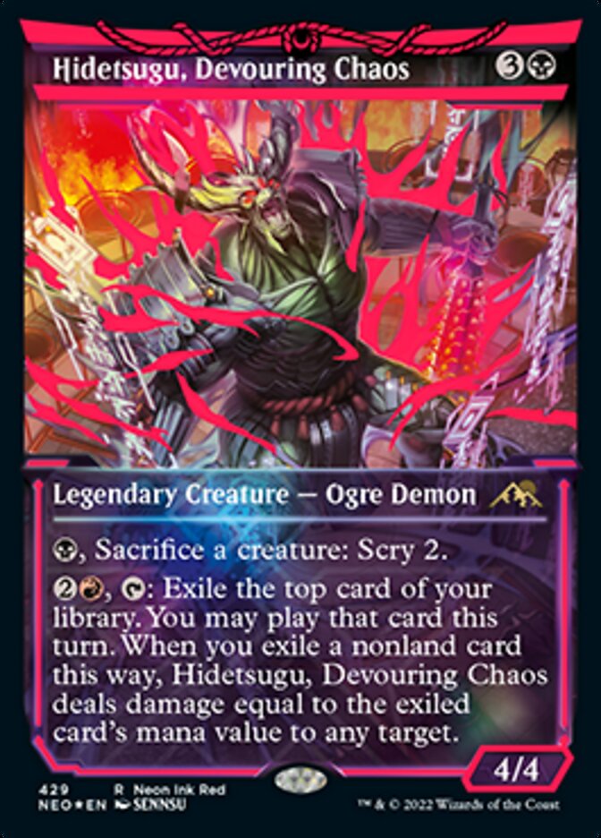 Hidetsugu, Devouring Chaos (Neon Ink Red) [Kamigawa: Neon Dynasty] | Game Grid - Logan