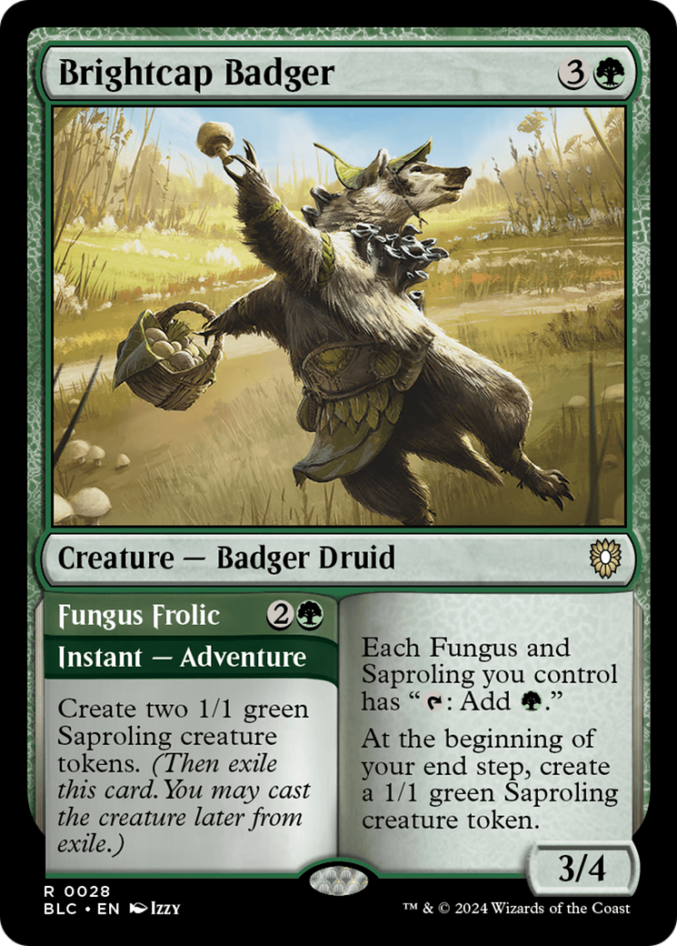 Brightcap Badger // Fungus Frolic [Bloomburrow Commander] | Game Grid - Logan