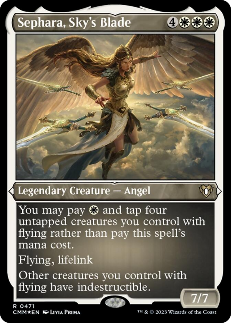Sephara, Sky's Blade (Foil Etched) [Commander Masters] | Game Grid - Logan