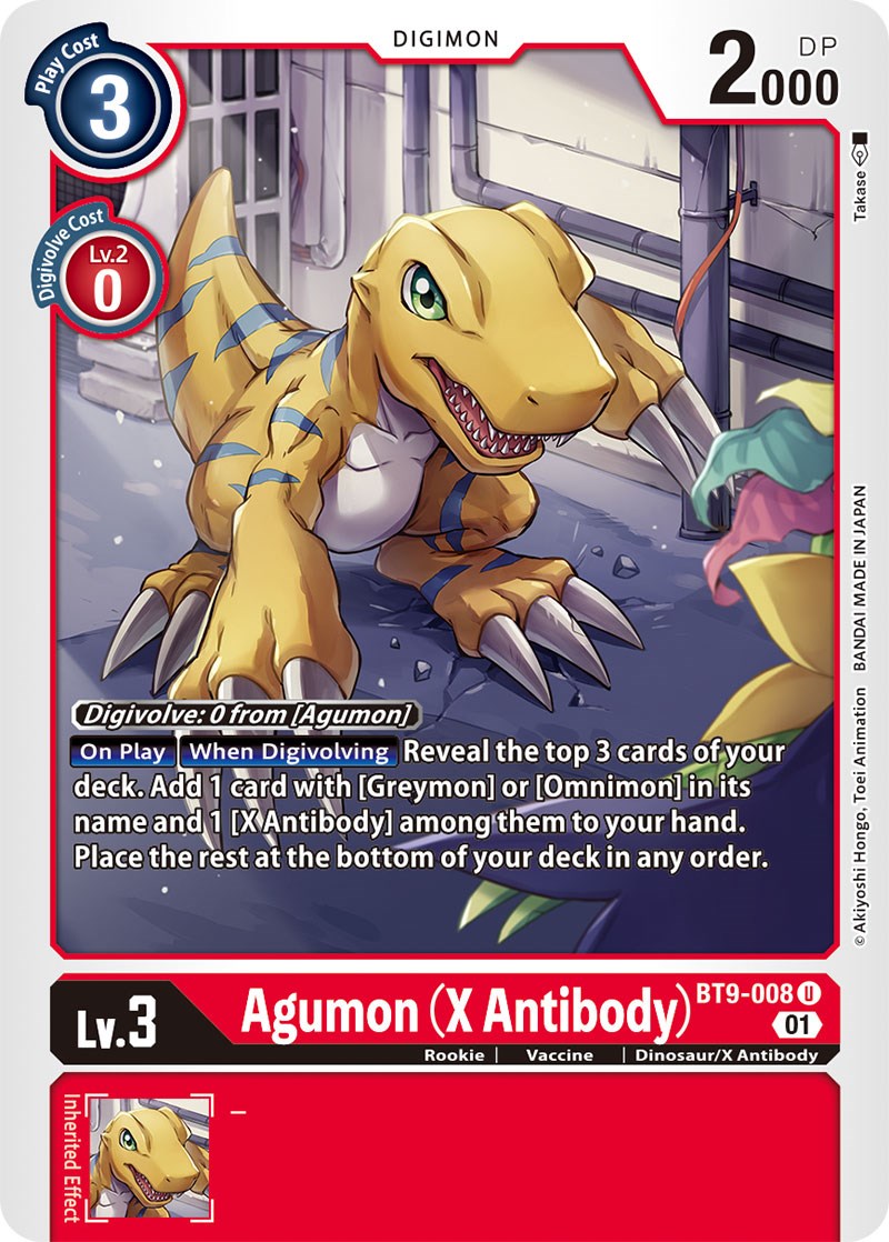 Agumon (X Antibody) [BT9-008] [X Record] | Game Grid - Logan