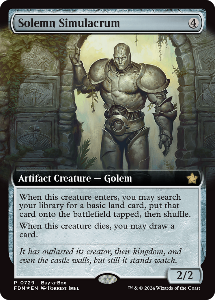 Solemn Simulacrum (Extended Art) (Buy-A-Box) [Foundations Promos] | Game Grid - Logan