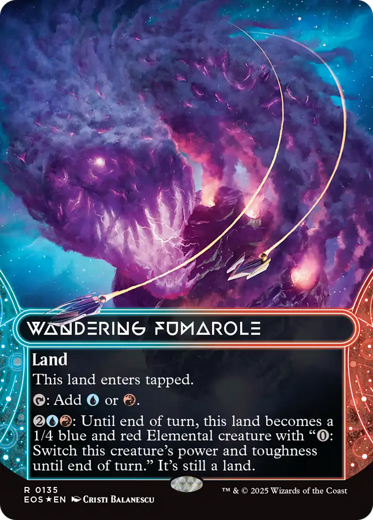 Wandering Fumarole (0135) (Borderless) (Galaxy Foil) [Edge of Eternities: Stellar Sights] | Game Grid - Logan