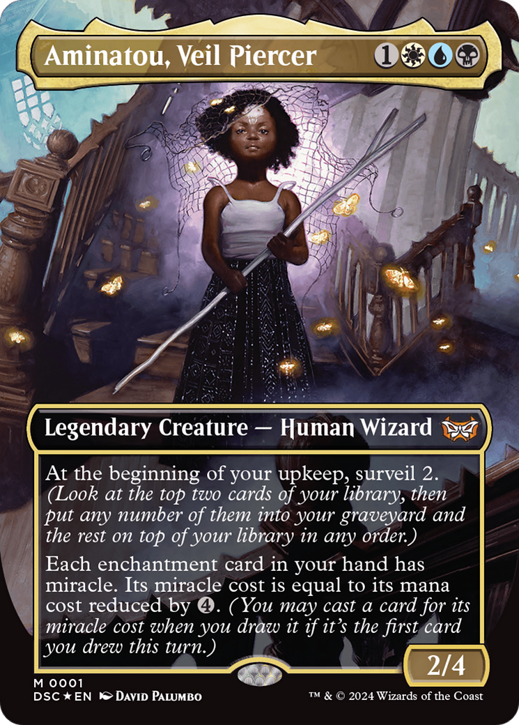 Aminatou, Veil Piercer (Borderless) [Duskmourn: House of Horror Commander] | Game Grid - Logan