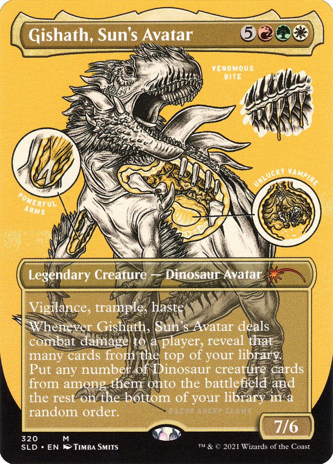 Gishath, Sun's Avatar (Borderless Foil Etched) [Secret Lair Drop Series] | Game Grid - Logan