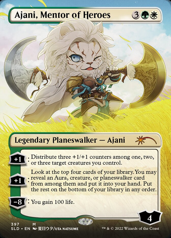 Ajani, Mentor of Heroes (Borderless) [Secret Lair Drop Series] | Game Grid - Logan