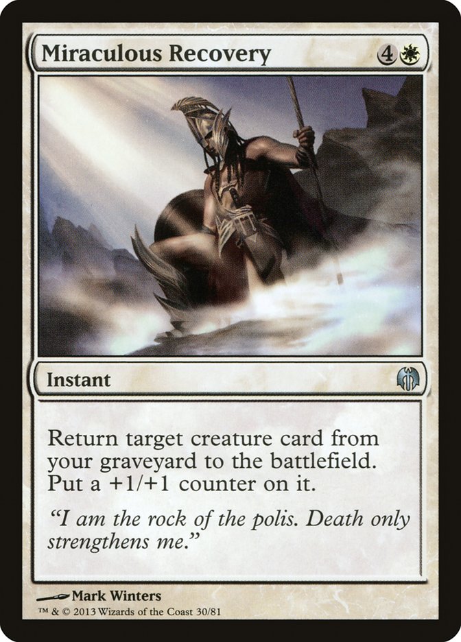 Miraculous Recovery [Duel Decks: Heroes vs. Monsters] | Game Grid - Logan