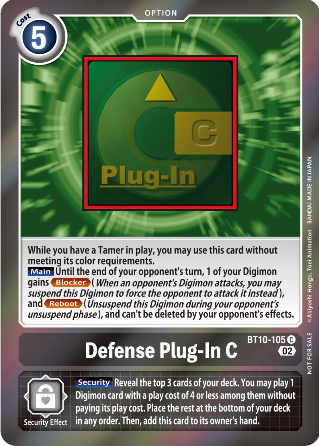 Defense Plug-In C [BT10-105] (Event Pack 4) [Xros Encounter Promos] | Game Grid - Logan