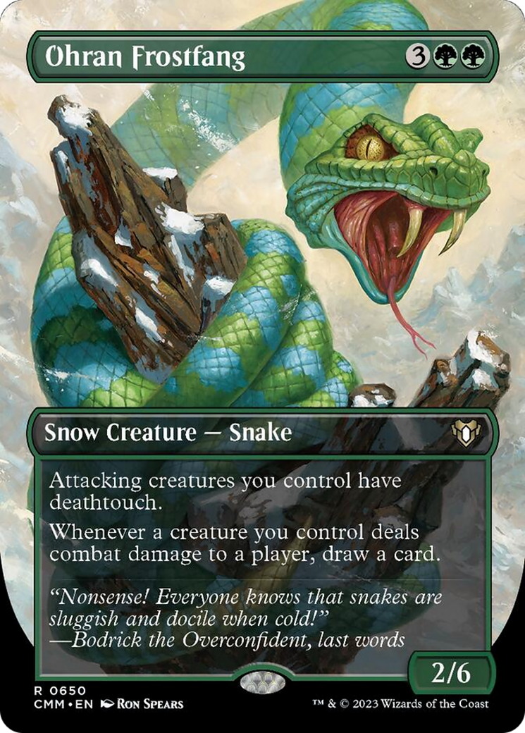 Ohran Frostfang (Borderless Alternate Art) [Commander Masters] | Game Grid - Logan
