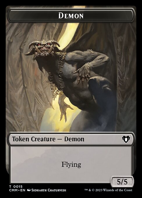 Clue // Demon Double-Sided Token [Commander Masters Tokens] | Game Grid - Logan