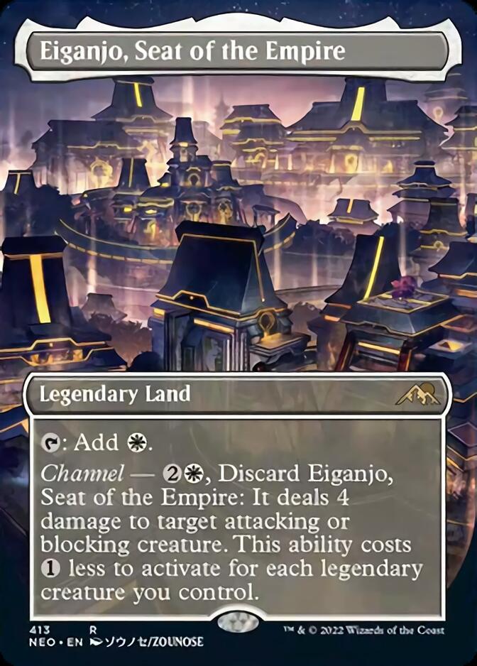 Eiganjo, Seat of the Empire (Borderless Alternate Art) [Kamigawa: Neon Dynasty] | Game Grid - Logan