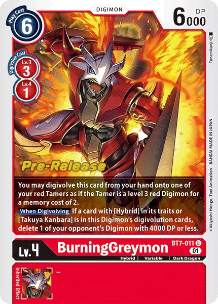 BurningGreymon [BT7-011] [Next Adventure Pre-Release Cards] | Game Grid - Logan