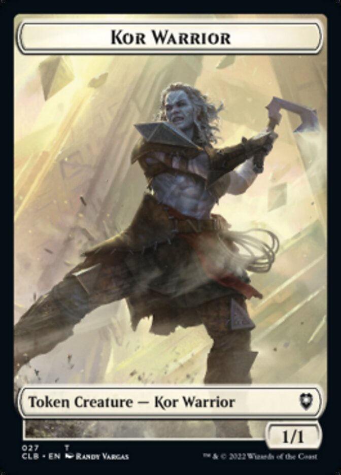 Kor Warrior // Shapeshifter (023) Double-Sided Token [Commander Legends: Battle for Baldur's Gate Tokens] | Game Grid - Logan