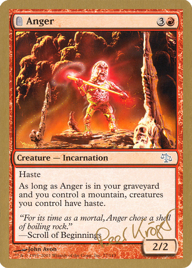 Anger (Peer Kroger) [World Championship Decks 2003] | Game Grid - Logan