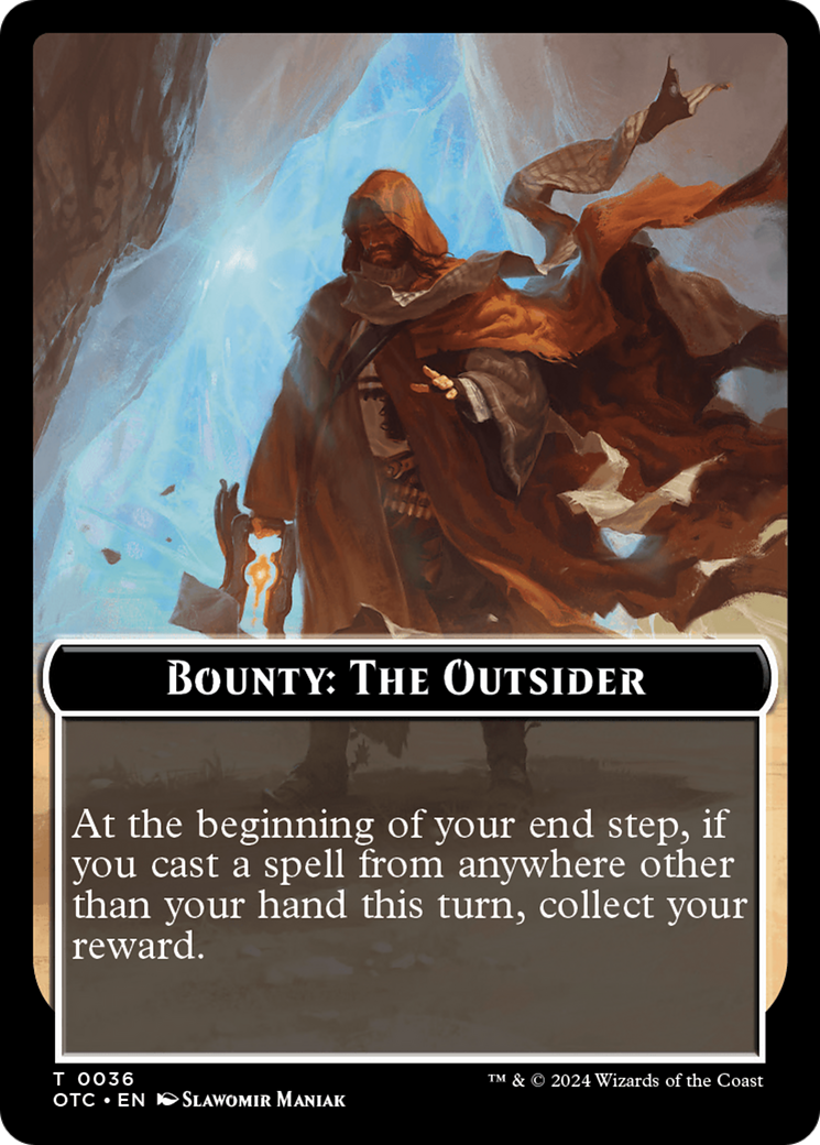 Bounty: The Outsider // Bounty Rules Double-Sided Token [Outlaws of Thunder Junction Commander Tokens] | Game Grid - Logan