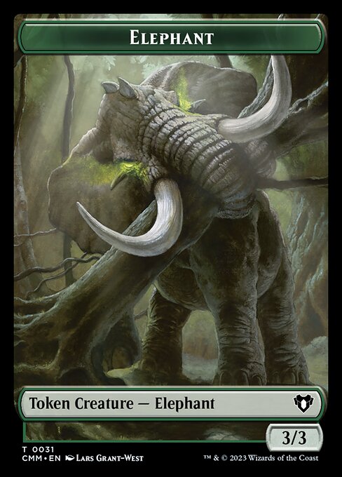 Spirit (0039) // Elephant Double-Sided Token [Commander Masters Tokens] | Game Grid - Logan