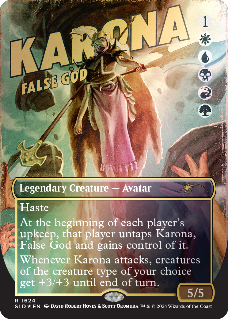 Karona, False God (Rainbow Foil) [Secret Lair Drop Series] | Game Grid - Logan