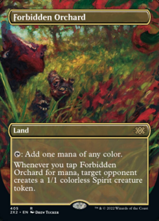 Forbidden Orchard (Borderless Alternate Art) [Double Masters 2022] | Game Grid - Logan