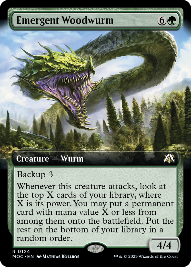 Emergent Woodwurm (Extended Art) [March of the Machine Commander] | Game Grid - Logan